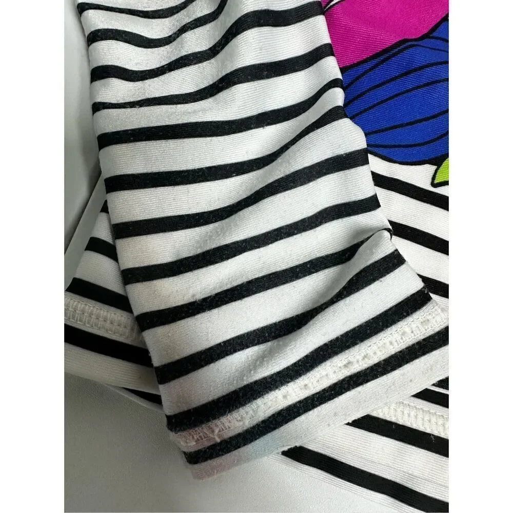 Gymboree Floral Stripes Rash Guard swim Shirt US Girls Size 7/8